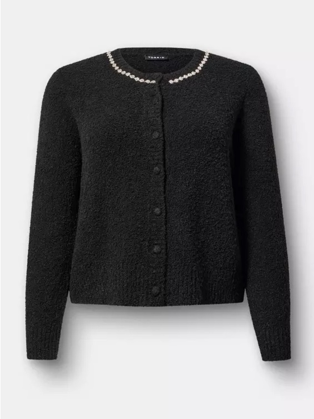 Torrid Boucle Embellished Crew Neck Cardigan Plus Size 3X (22-24) NWT